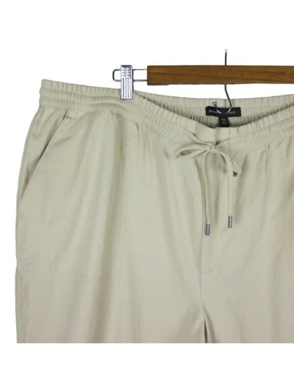 Banana Republic Cotton Linen Relaxed Drawstring Pants Beige Women's XXL NWT $98